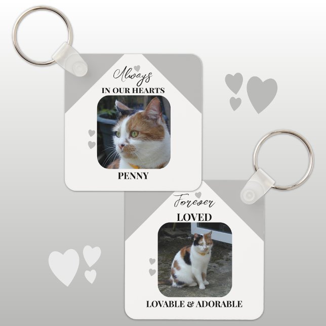 Cat Sympathy Keepsake Pet Memorial grey Key Ring (Creator Uploaded)