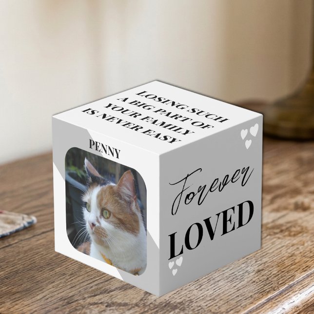 Cat Sympathy Keepsake Pet Memorial grey photo Cube (Creator Uploaded)