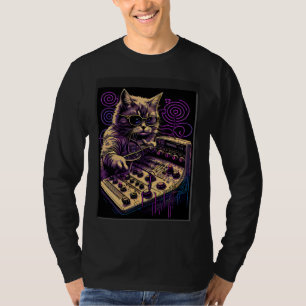 Cat Synthesizer Analogue Synth Vintage Studio Gear T-Shirt