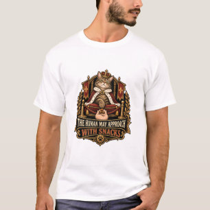 Cat T-Shirt - The Human May Approach With Snacks
