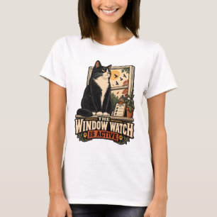Cat T-Shirt - The Window Watch Is Active