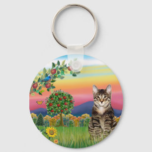 Cat (Tabby1) - Bright Country Key Ring