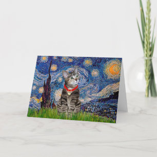 CAT (Tabby2) - Starry Night Card