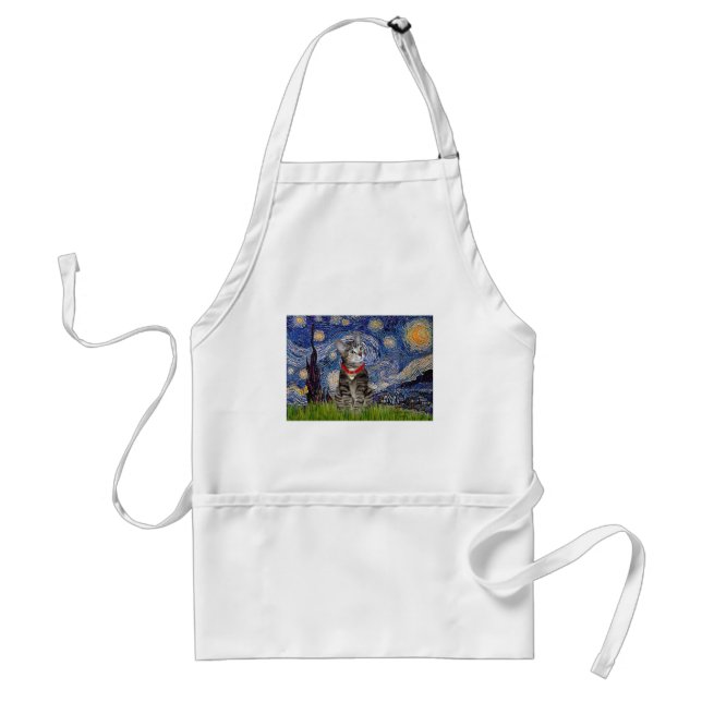 CAT (Tabby2) - Starry Night Standard Apron (Front)