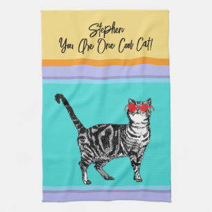 Cat Tabby Pastel Cats Womens Pastel Colors Husband Tea Towel
