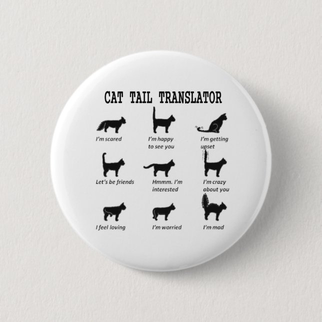 CAT TAIL TRANSLATOR 6 CM ROUND BADGE (Front)