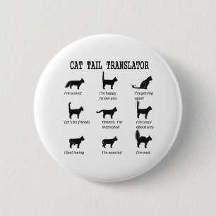 CAT TAIL TRANSLATOR 6 CM ROUND BADGE