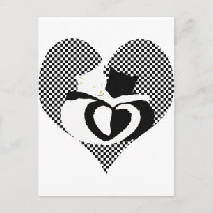 CAT tails - love black white Postcard