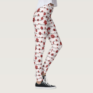 Cat Tails of Love Letters on White Leggings