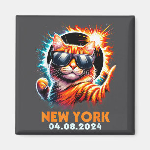 Cat Taking A Selfie With Total Solar Eclipse 2024 Magnet