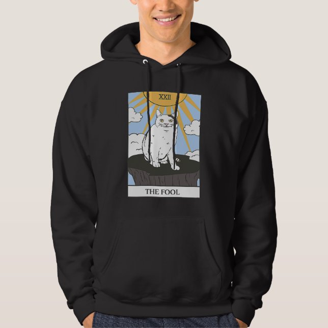 Cat Tarot Card The Fool  Meme Cat Hoodie (Front)