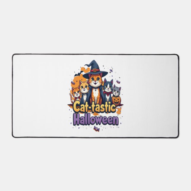 Cat-tastic Halloween Desk Mat (Front)