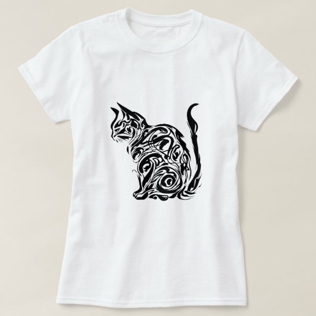Cat tattoo style T-Shirt (Design Front)