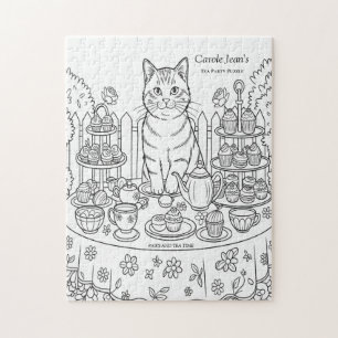 Cat Tea Party & Sweet Treats Jigsaw Puzzle