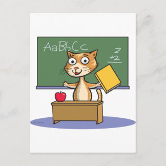 Cat Teacher Postcard