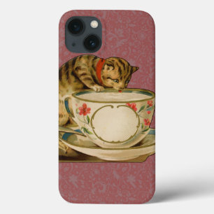Cat Teacup Cute Vintage Victorian Pet Classic iPhone 13 Case