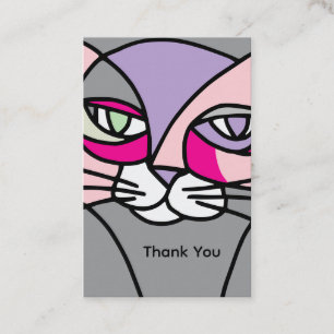 Cat thank you business card