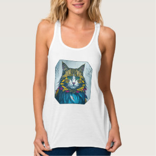 Cat That Ate The Canary Feathers   Wearable Art Singlet