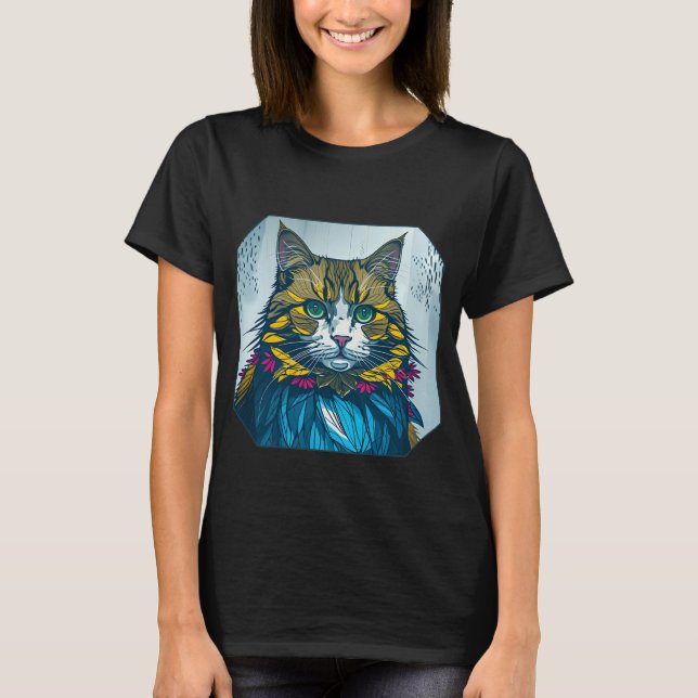 Cat That Ate The Canary Feathers | Wearable Art T-Shirt (Front)