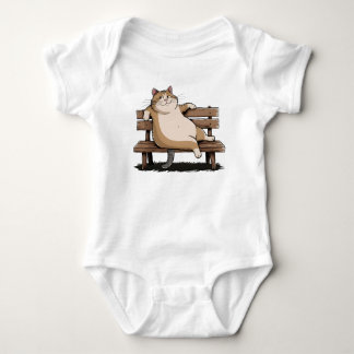 Cat The Bench Sitter Baby Bodysuit