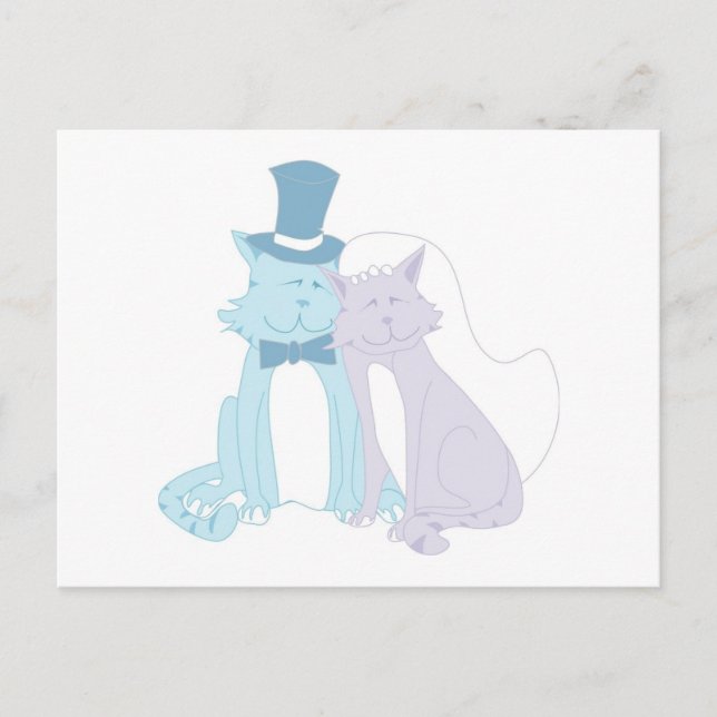 Cat Theme Wedding Postcard (Front)
