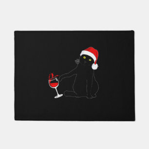 Cat Themed Christmas Sweater For Men Women Wine Lo Doormat