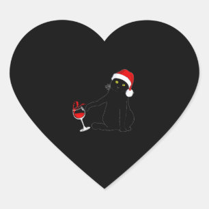 Cat Themed Christmas Sweater For Men Women Wine Lo Heart Sticker