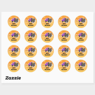 Cat-themed Halloween stickers