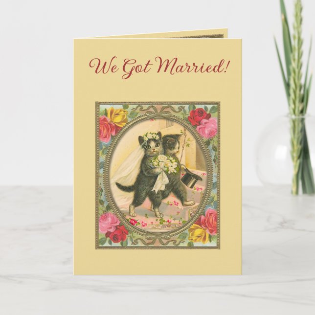 Cat Themed Wedding announcement  (Front)