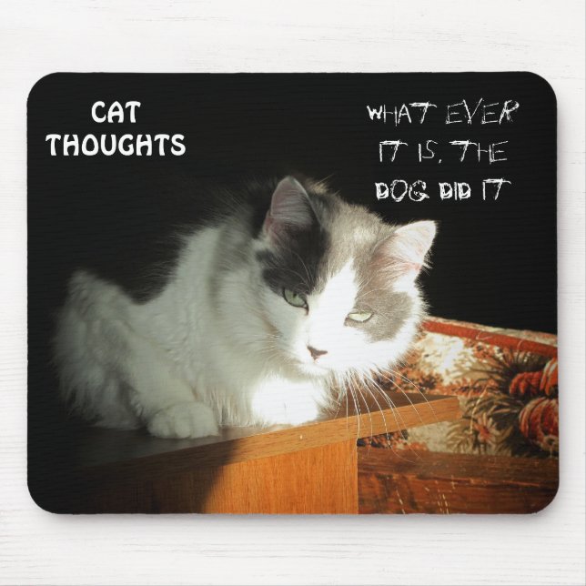 Cat Thoughts #2 Mouse Pad (Front)