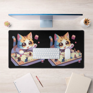 Cat Throwing Dice Tabletop Game Desk Mat