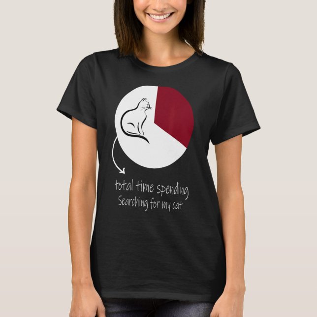 Cat Time Pie Chart Total Time Spending Searching F T-Shirt (Front)