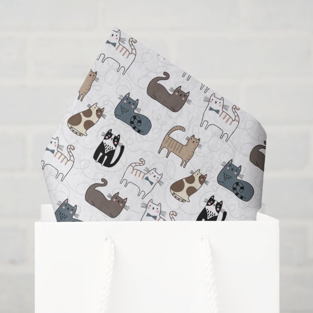 Cat Tissue Paper, Kitty Kitten Decoupage Paper (Gift Bag)