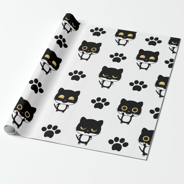 Cat-titude  wrapping paper (Unrolled)