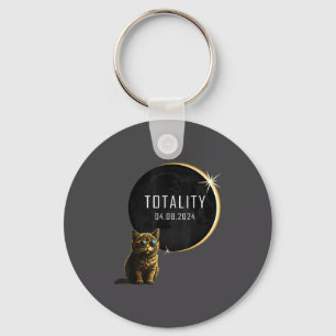 Cat Total Solar Eclipse 2024 Totality Funny Cat Gl Key Ring