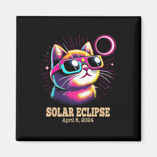 Cat Total Solar Eclipse April 8 Magnet