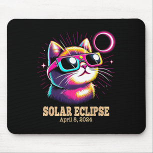 Cat Total Solar Eclipse April 8  Mouse Pad
