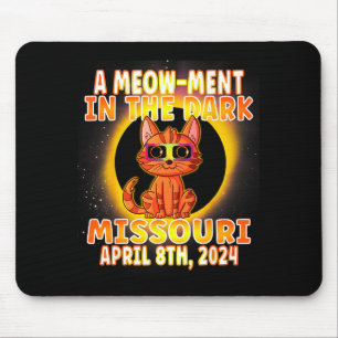 Cat Total Solar Eclipse Pun Illustration Mouse Pad