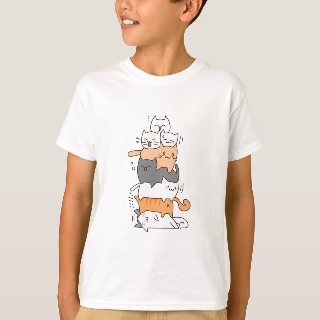 Cat Tower Kids' T-Shirt (Front)