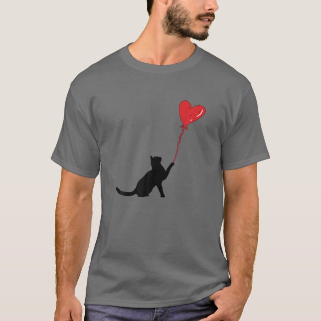 Cat Toy Valentine's Day Cool V-Day For Cat Lovers T-Shirt (Front)
