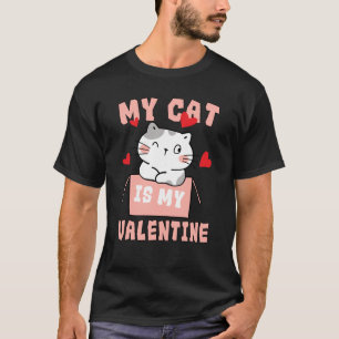 Cat Toy Valentine's Day Heart Balloon Box Her For T-Shirt