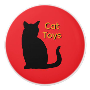Cat Toys Ceramic Drawer Pull