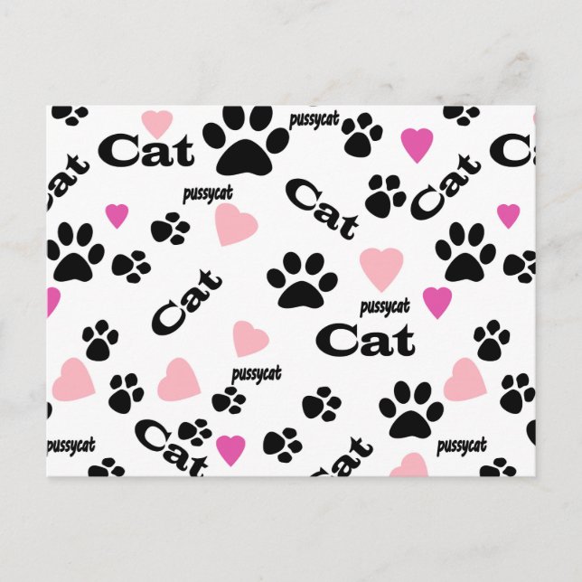 Cat tracks invitation postcard (Front)