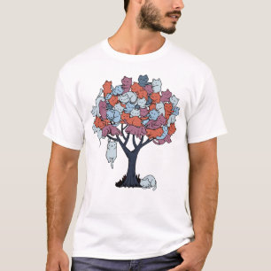Cat Tree Cat Cool Winter Tree Cat Lover T-Shirt