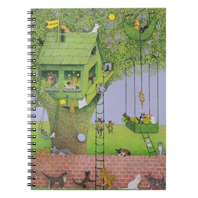 Cat Tree House Spiral Notebook (Front)
