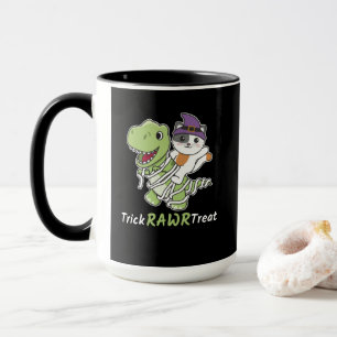 Cat Trick Rawr Treat T-rex Mummy Costume Mug