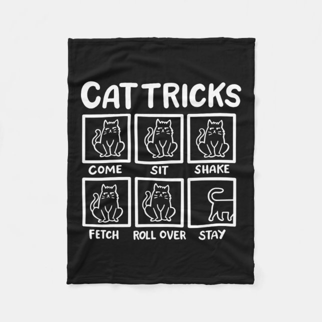 Cat Tricks Funny Cat Lover Gifts For Men  Fleece Blanket (Front)