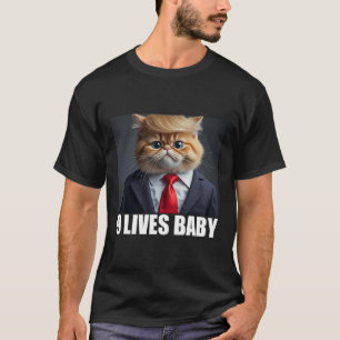 Cat Trump 9 Lives Ba2 Funny Trump Meme T-Shirt