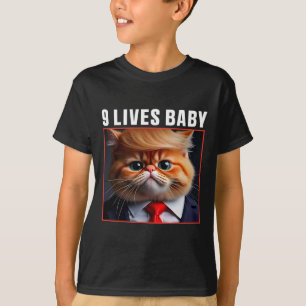 Cat Trump 9 Lives Ba Funny Trump Meme  T-Shirt