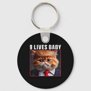 Cat Trump 9 Lives Baby _1 Key Ring